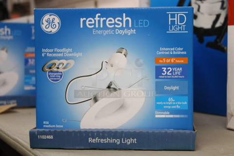 IT'S ELECTRIC!! GE Refresh White 5-in or 6-in 700-Lumen Daylight Round Dimmable LED Recessed Downlight. 12x Your Bid