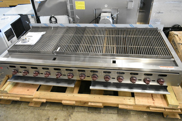 BRAND NEW SCRATCH AND DENT! Vulcan ACB72-101 Stainless Steel Commercial Natural Gas Low Profile 72" Medium-Duty Radiant Gas Countertop Charbroiler. 221,000 BTU - Image 2 of 8