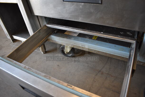 Delfield Stainless Steel Commercial 4 Drawer Chef Base on Commercial Casters. Goes GREAT w/ Item 245! 75.5x30x26. Tested and Working! - Image 6 of 7