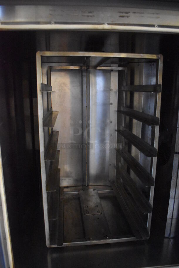 Baxter OV300G Stainless Steel Commercial Floor Style Natural Gas Powered Mini Rotating Rack Oven w/ Lower Pan Rack. Comes w/ Rack and Commercial Casters. 48x36x70 - Image 5 of 8