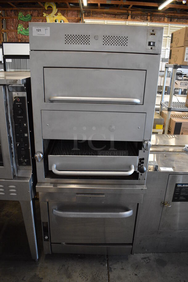 Southbend P32D-171 Stainless Steel Commercial Natural Gas Powered Vertical Upright Broiler. 32x43x76