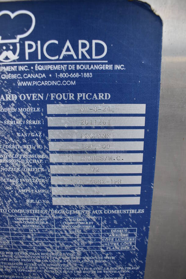 Picard MT-8-24 Stainless Steel Commercial Propane Gas Powered Single Deck Revolving Tray Bakery Oven. 180,000 BTU. 74.5x84.5x90 - Image 7 of 12