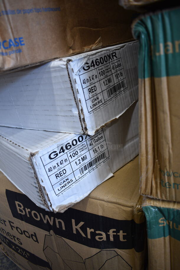 PALLET LOT of 29 BRAND NEW Boxes Including 707160HL Sabert Catering Pop-Top 14 3/8" Square Clear PET Hinged Lid for 160 oz. Square Bowl - 30/Case, 3 Box 347SP6CL Visions Florence 6" Square Clear Plastic Plate - 120/Case, 707801C Sabert Catering Pop-Top 80 oz. Clear PET One-Compartment Square Bowl - 50/Case, 2 Box 129MCR32B Choice 32 oz. Black Round Microwavable Heavy Weight Container with Lid 7 1/4" - 150/Case, 795PTOKFT1 Choice Kraft Microwavable Folded Paper #1 Take-Out Container 4 3/8" x 3 1/2" x 2 1/2" - 450/Case, 2 Box G4600XR Can Liners, 612P527 Choice 7" Clear Round Plastic Dome Lid - 500/Case, 3 Box 395SP08 EcoChoice Compostable Sugarcane / Bagasse 8" x 8" Square Plate - 400/Case, 7071602C Sabert Catering Pop-Top 160 oz. Clear PET Two-Compartment Square Bowl Set - 30/Case, 707802C Sabert Catering Pop-Top 80 oz. Clear PET Two-Compartment Square Bowl - 50/Case, HP4004743 Manitowoc Ice 4004743 Curtain, Water, Vac Form, 500CTOUT96 Choice 96 oz. Beverage Take-Out Container - 25/Case, 500TO883C3 Choice 8" x 8" x 3" Microwaveable 3-Compartment Black / Clear Plastic Hinged Container - 100/Case, 394360XL Noble Products Clear Powdered Disposable Vinyl Gloves for Foodservice - Extra Large - 1000/Case. 29 Times Your Bid! - Image 7 of 12