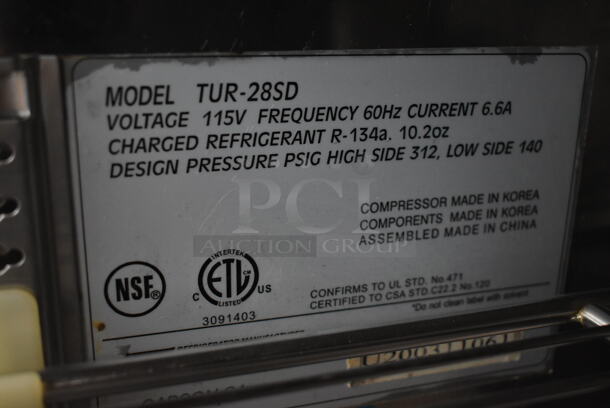 Turbo Air TUR-28SD ENERGY STAR Stainless Steel Commercial Single Door Undercounter Cooler on Commercial Casters. 115 Volts, 1 Phase. Tested and Working! - Image 7 of 7