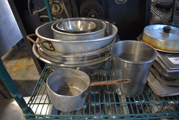 ALL ONE MONEY! Tier Lot of Various Metal Including Colander, Bowls, Drop In Bins and Sauce Pan - Image 2 of 5