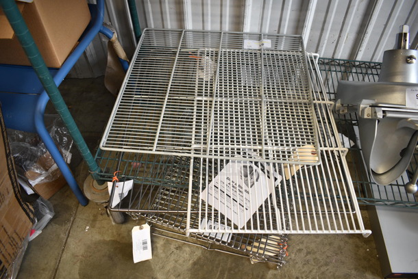 BRAND NEW SCRATCH AND DENT! Lot of Shelves; HP908784 True Refrigeration 908784 Large Floor Rack 18 In X 27-1/2 In, 185403900D02 Beverage-Air 403-900D-02 Epoxy Coated Wire Shelf 23 1/4" x 24 3/8", HP22130 Imperial 2130 Oven Rack - Image 1 of 5