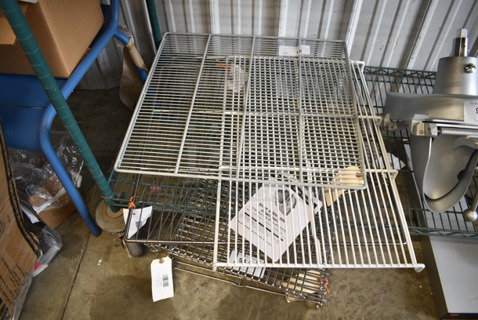 BRAND NEW SCRATCH AND DENT! Lot of Shelves; HP908784 True Refrigeration 908784 Large Floor Rack 18 In X 27-1/2 In, 185403900D02 Beverage-Air 403-900D-02 Epoxy Coated Wire Shelf 23 1/4" x 24 3/8", HP22130 Imperial 2130 Oven Rack