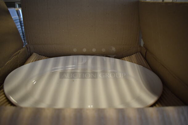 3 Boxes of 12 BRAND NEW! Sant Andrea White Ceramic Oval Plates. 14.5x11x1.5. 3 Times Your Bid! - Image 5 of 7