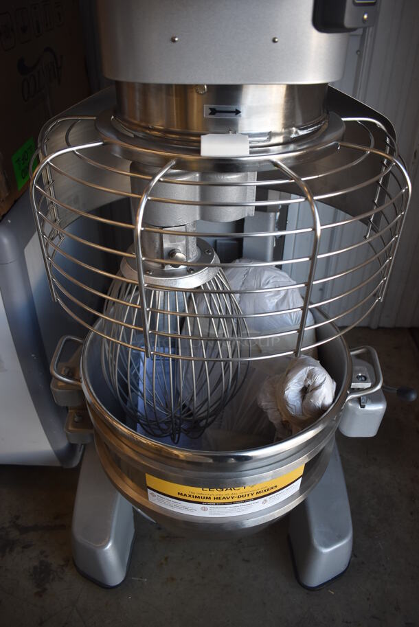 BRAND NEW SCRATCH AND DENT! Hobart Legacy HL600 Metal Commercial Floor Style 60 Quart Planetary Dough Mixer w/ Stainless Steel Mixing Bowl, Bowl Guard, Whisk, Dough Hook and Paddle Attachments. 200-240 Volts, 1/3 Phase. 28x40x64 - Image 9 of 12