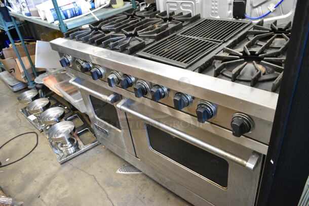 Viking Stainless Steel Natural Gas Powered 6 Burner Range w/ Charbroiler and 2 Ovens.  - Image 8 of 11