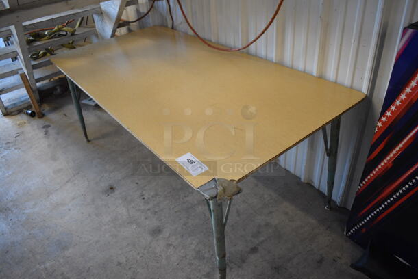 Wood Pattern Table on Metal Legs. 60x30x24 - Image 2 of 3