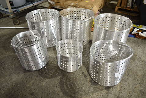 6 BRAND NEW! Winco Metal Steamer Pot Inserts Including ALSB-80, ALSB-40, ALSB-20. 6 Times Your Bid!