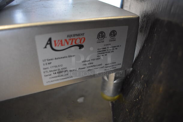 BRAND NEW SCRATCH AND DENT! Avantco 177SL512 Stainless Steel Commercial Countertop Meat Slicer w/ Blade Sharpener. 110-120 Volts, 1 Phase. 26x19x19. Tested and Working! - Image 6 of 7