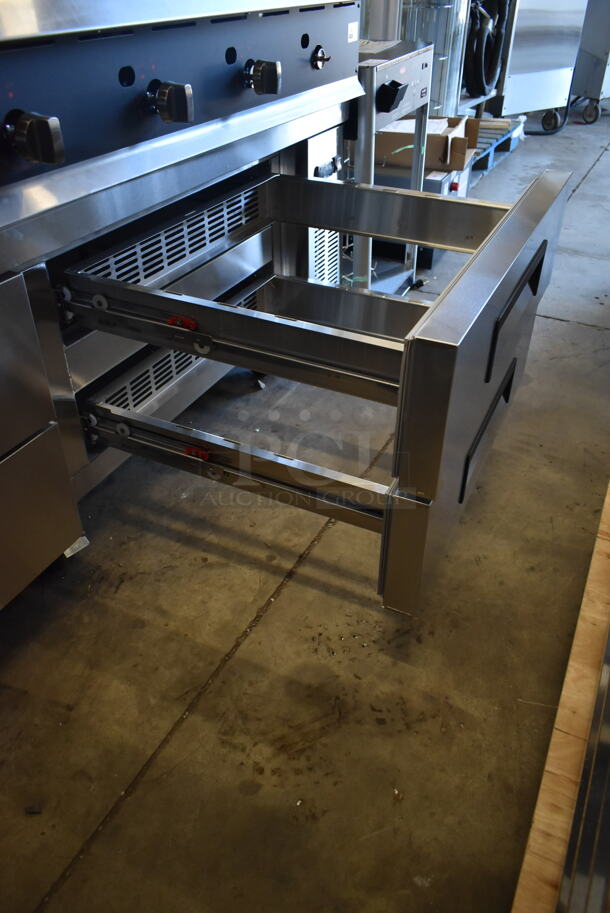BRAND NEW SCRATCH AND DENT! Avantco 178CBE72HC Stainless Steel Commercial 72" 4 Drawer Refrigerated Chef Base on Commercial Casters. 115 Volts, 1 Phase. Tested and Working! - Image 7 of 7