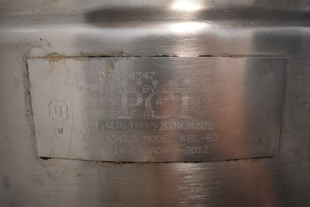 Cleveland KGL-80 Stainless Steel Commercial Electric Powered Floor Style 80 Gallon Steam Kettle. 240 Volts. Appears To Be 3 Phase. - Image 5 of 5