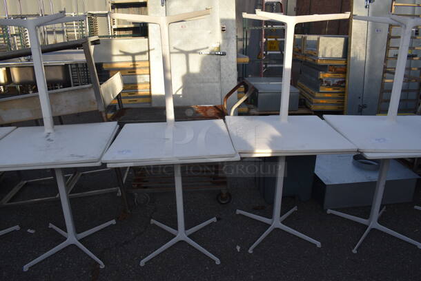 4 White Dining Height Tables on White Table Base. Stock Picture - Cosmetic Condition May Vary. 27.5x27.5x29. 4 Times Your Bid! - Image 8 of 8