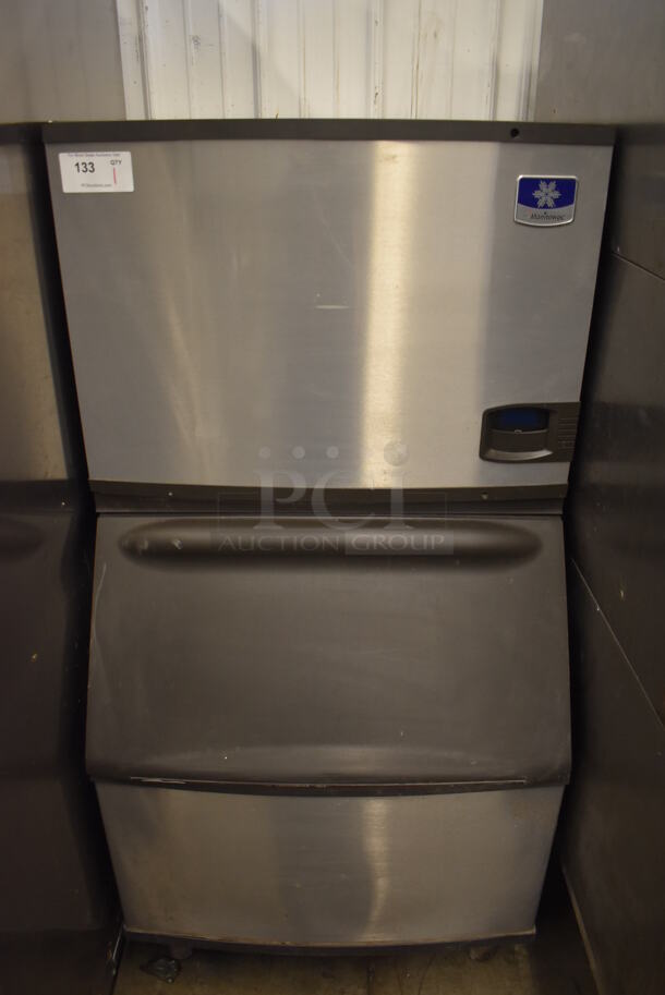 Manitowoc ID0453W-161 Stainless Steel Commercial Ice Machine Head on Bin. 115 Volts, 1 Phase. 31x35x61