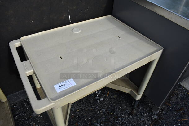 Tan Poly 2 Tier Cart on Commercial Casters. 35x24x28 - Image 3 of 3