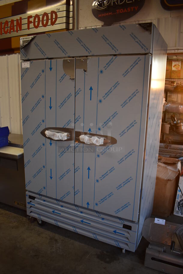 BRAND NEW! Beverage Air HBRF49HC-1-A Stainless Steel Commercial 2 Door Reach In Cooler Freezer Combo Unit on Commercial Casters. Comes w/ Poly Coated Racks. 115 Volts, 1 Phase. 51.5x32x84. Tested and Working! - Image 3 of 12