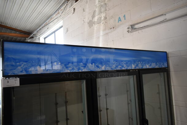 BRAND NEW SCRATCH AND DENT! 2023 Avantco 178GDC69HCB Metal Commercial 3 Door Reach In Cooler Merchandiser w/ Poly Coated Racks. 115 Volts, 1 Phase. Stock Picture Used as Gallery. Tested and Working! - Image 2 of 9