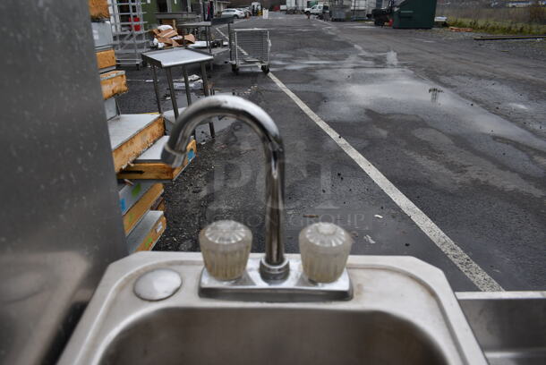 Stainless Steel Commercial Drop In Single Bay Sink w/ Faucet and Handles.  - Image 3 of 3
