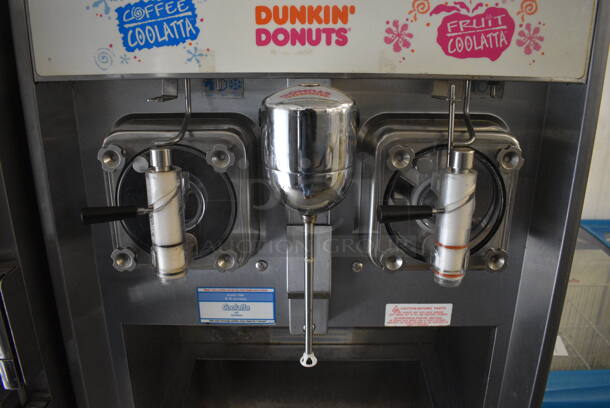 Taylor Model 342D-27 Stainless Steel Commercial Floor Style Air Cooled 2 Flavor Frozen Beverage Machine w/ Drink Mixer Attachment on Commercial Casters. 208-230 Volts, 1 Phase. 26x34x60 - Image 5 of 7