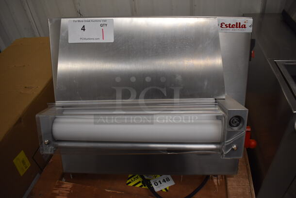 BRAND NEW SCRATCH AND DENT! Estella 348EDS12S 12" Metal Commercial Countertop One Stage Dough Sheeter. 120 Volts, 1 Phase. 19x20x15. Tested and Working! - Image 1 of 7