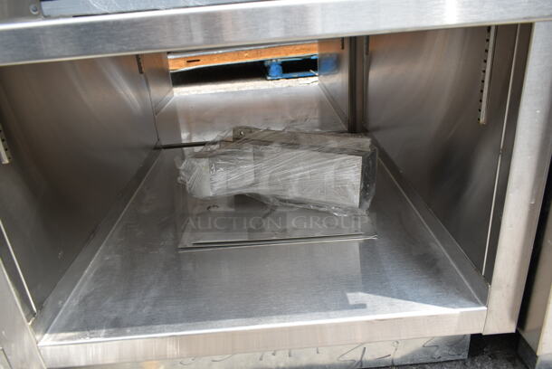 BRAND NEW SCRATCH AND DENT! Stainless Steel Commercial Counter w/ Sink Bay, Faucet, Handles and Under Shelves. - Image 6 of 10