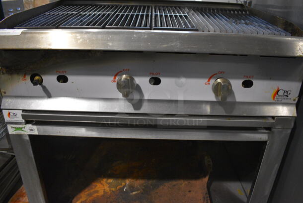CPG Stainless Steel Commercial Natural Gas Powered Charbroiler Grill on Stainless Steel Equipment Stand. 36x27x41 - Image 10 of 10