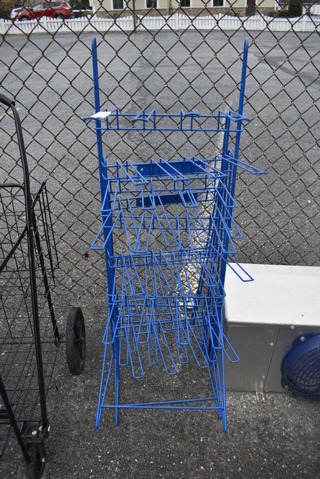 3 Blue Metal Racks. 14x14x38. 3 Times Your Bid!