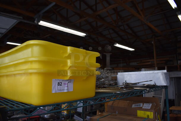 ALL ONE MONEY! Tier Lot of Various Items Including Yellow Poly Bus Bins, Ladle and Speedwell 