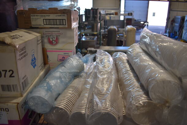 ALL ONE MONEY! Lot of 3 Tiers Worth of Various Items Including Disposable Cups, Lids, Receipt Printer Rolls and Mop Heads - Image 12 of 12