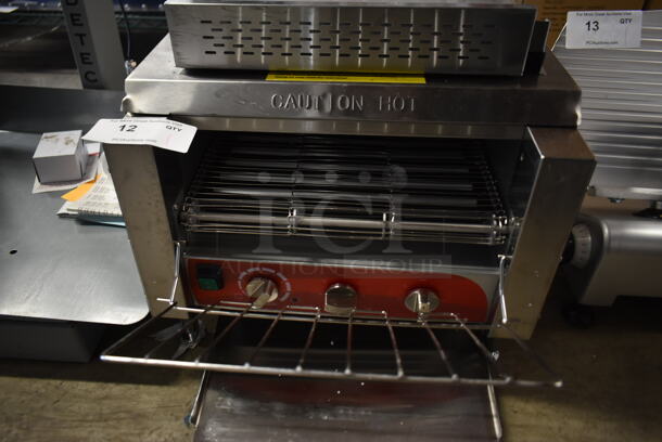BRAND NEW SCRATCH AND DENT! Avantco  Stainless Steel Commercial Countertop 14.5" Belt Conveyor Toaster Oven. 208 Volts, 1 Phase.  - Image 3 of 8