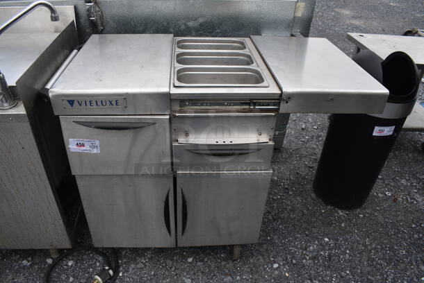 Vieluxe Stainless Steel Prep Station on Commercial Casters. 33x25x36