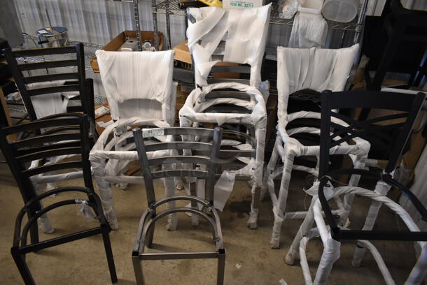 11 BRAND NEW SCRATCH AND DENT! Various Chair Frame Lot Including Black Dining Height, Black Har Height Cross Back. Includes 164BCROSSFR, 164CMTLADCFR, 164BSOBBLKFR. 11 Times Your Bid!