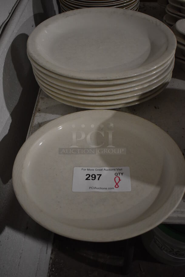 8 White Ceramic Oval Plates. 12x10x1. 8 Times Your Bid!