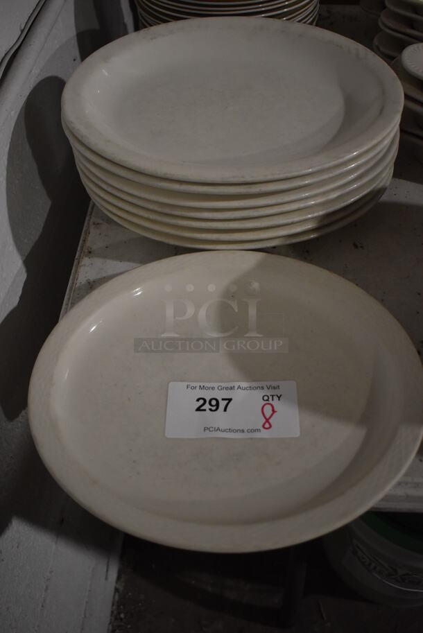 8 White Ceramic Oval Plates. 12x10x1. 8 Times Your Bid! - Image 1 of 3