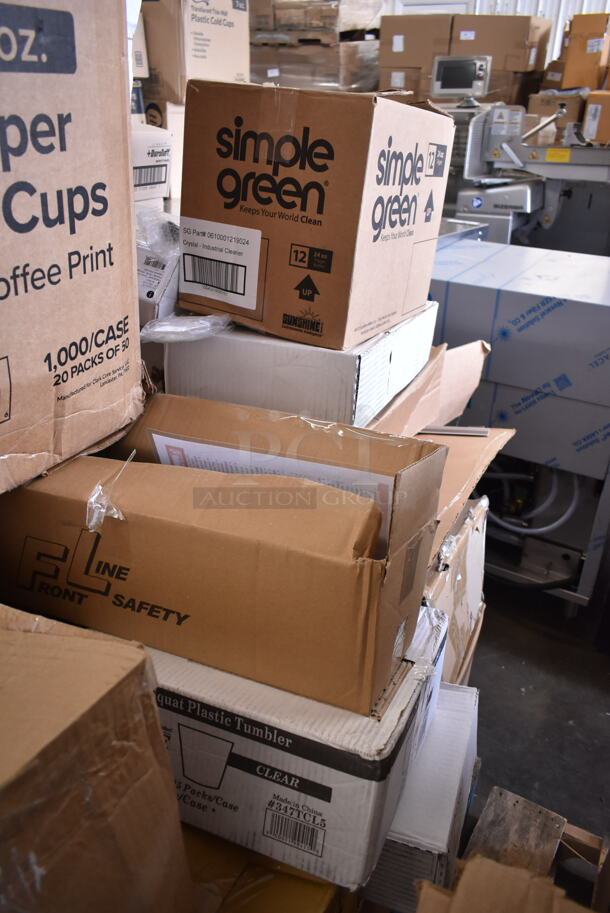 PALLET LOT of 25 BRAND NEW Boxes Including 50016C Choice 16 oz. Coffee Print Poly Paper Hot Cup - 1000/Case, 824339 Flashback Whiskey Glasses, 15970 Libbey Rocks Glasses, 50HT1 Foam Hinged Lid Containers, Choice 32 ox Clear Plastic Salad Bowl, 512XKD968CL Choice Deli Tag Pan / Bowl Sign Holder Clip - 25/Pack, 407POA16 Choice 15" Aluminum Pail Opener,347TCL5 Choice 5 oz. Clear Disposable Plastic Tumbler - 500/Case. 25 Times Your Bid! - Image 8 of 8