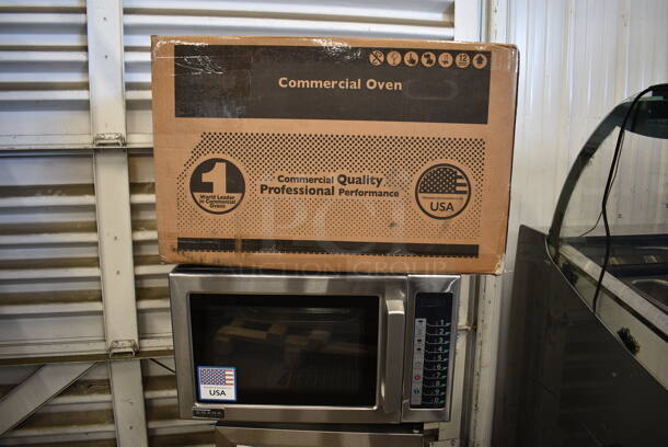 BRAND NEW SCRATCH AND DENT! Amana RCS10TS Commercial Stainless Steel Electric Stackable Microwave. 120V. Tested And Working!  - Image 1 of 11
