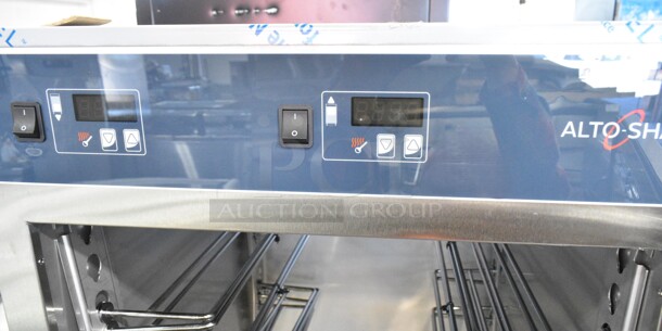 BRAND NEW SCRATCH AND DENT! 2024 Alto Shaam 1200-UP Stainless Steel Commercial Mobile 16 Pan Dutch Door Holding Cabinet with Universal Racks on Commercial Casters. 120 Volts, 1 Phase. Tested and Working! - Image 9 of 9