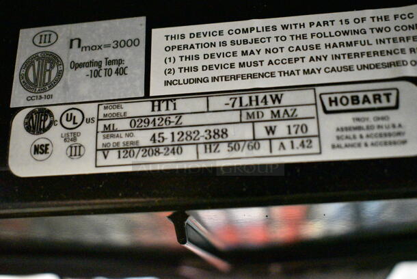 BRAND NEW SCRATCH AND DENT! Hobart HTi Metal Countertop Scale w/ Label Printer.  120/208-240 Volts, 1 Phase. Tested and Working! - Image 7 of 7