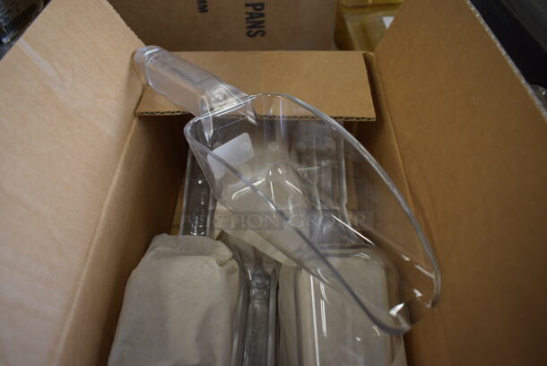11 BRAND NEW IN BOX! Cambro SCP12CW135 Clear Poly Ice Scoops. 3x11x2. 11 Times Your Bid!