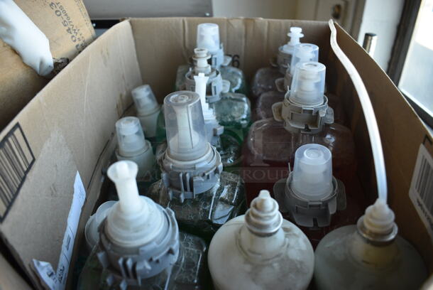 Box of 11 Various Cleaners Including Gojo Botanical Foam Handwash