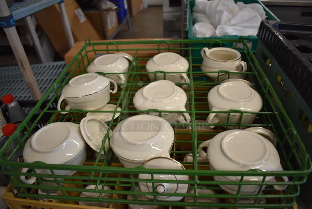 ALL ONE MONEY! Lot of 9 Caddies of Various Glasses Including Ceramic Mugs and Glass Stemware - Image 4 of 12