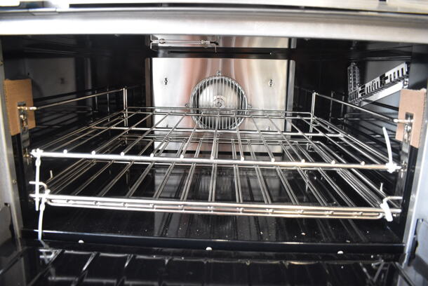 BRAND NEW SCRATCH AND DENT! 2022 Garland G60-6G24CC Stainless Steel Commercial Propane Gas 6 Burner 60" Range with 24" Griddle, Over Shelf, Back Splash and 2 Convection Ovens. 310,000 BTU.  - Image 8 of 12