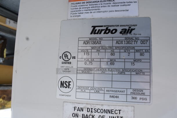 HUGE! 8 Door Walk In Merchandising Cooler w/ 2 Turbo Air ADR136AX 115 Volt 1 Phase Fans and 1 Copeland Compressor 115 Volts 1 Phase and Black Rack System - Image 9 of 12