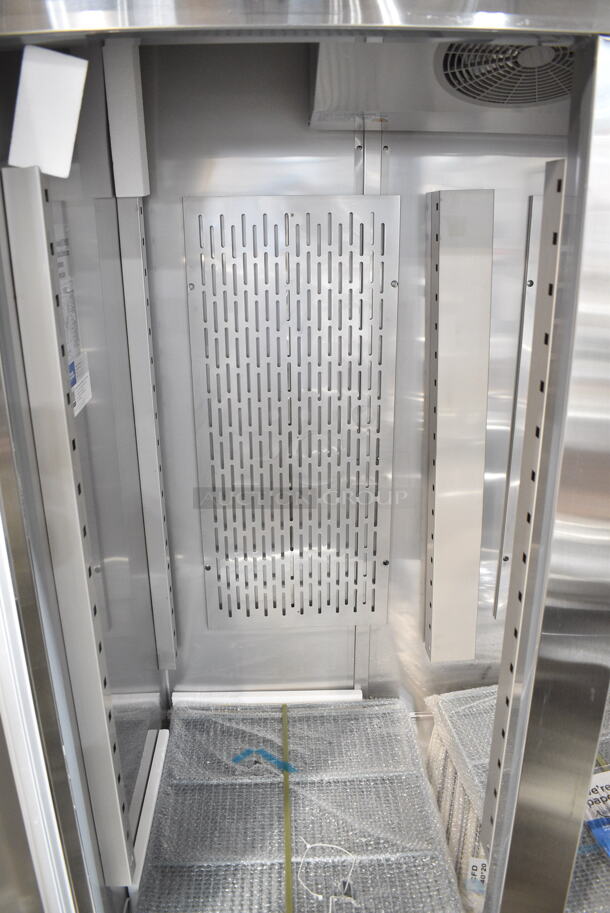 BRAND NEW SCRATCH AND DENT! 2024 Avantco 178SS3RHC Stainless Steel Commercial 3 Door Reach In Cooler w/ Poly Coated Racks. 115 Volts, 1 Phase. Tested and Working! - Image 5 of 9