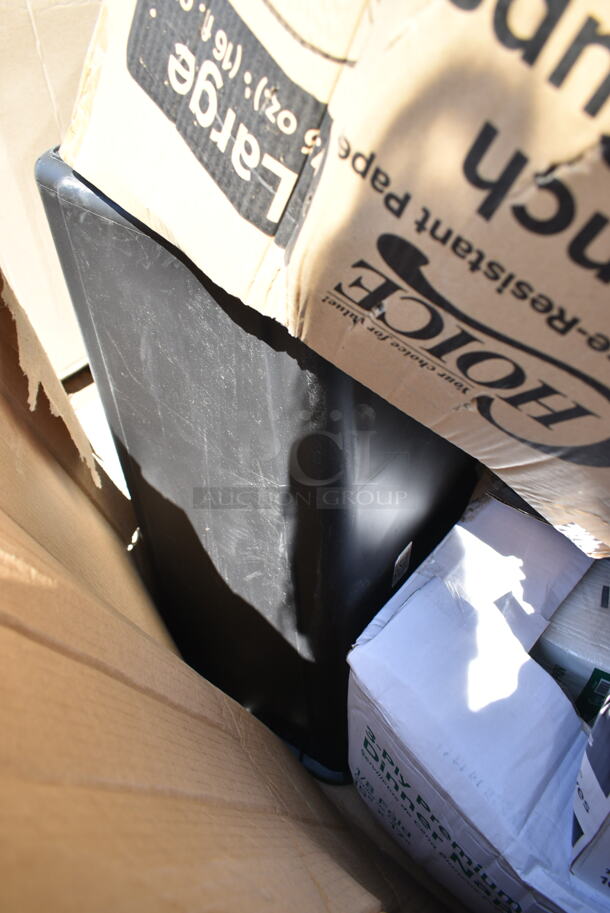 PALLET LOT of 20 BRAND NEW Boxes Including 760FF16 Choice 16 oz. French Fry Cup - 1000/Case, 394345XL Noble NexGen Powder-Free Disposable Black Hybrid 3 Mil Thick Gloves - 1000/Case, 485COLWNEON Choice 8 1/2" Colossal Neon Wrapped Straw - 1600/Case, 5013036HVY Lavex Hercules 20-30 Gallon 2 Mil 30" x 36" Low Density Heavy-Duty Black Can Liner / Trash Bag - 100/Case. 20 Times Your Bid!  - Image 3 of 12