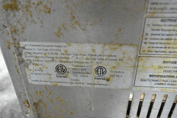 Pantin LT-ECB-16S Stainless Steel Commercial Countertop Natural Gas Powered Griddle Frame. 30,000 BTU.  - Image 5 of 5