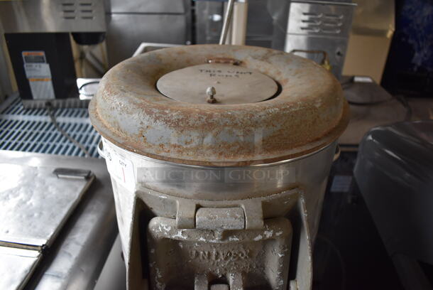 Univex G Stainless Steel Commercial Electric Powered Potato Peeler. Missing Leg. 16x21x55. Tested and Working! - Image 5 of 9